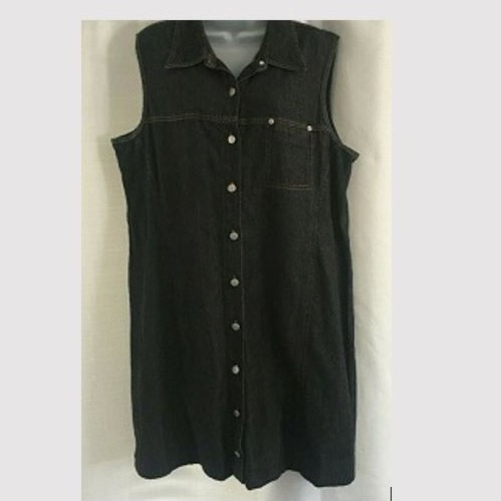 Denim & Co Sleeveless Black Denim Dress